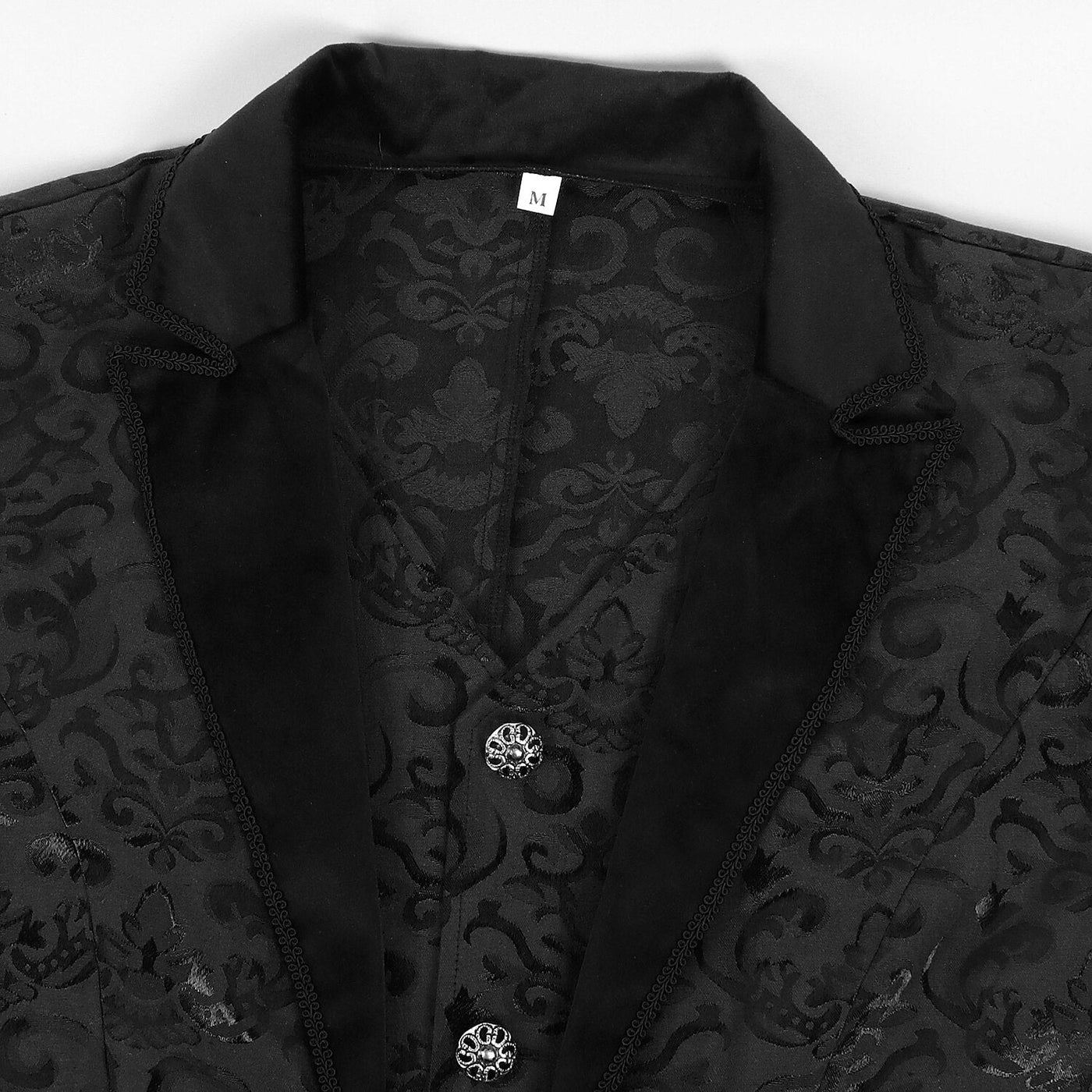 Men's Steampunk Black Brocade Tailcoat