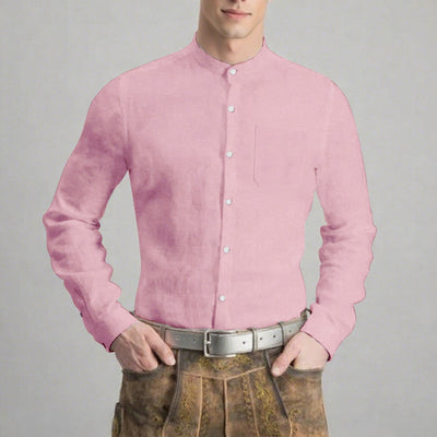 Men's Oktoberfest Solid Band Collar Shirt