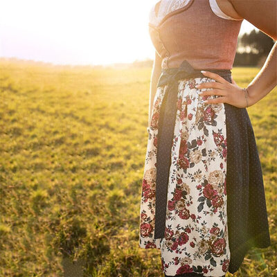 Oktoberfest Women's Pink Dirndl Dress with Polka Dot Apron