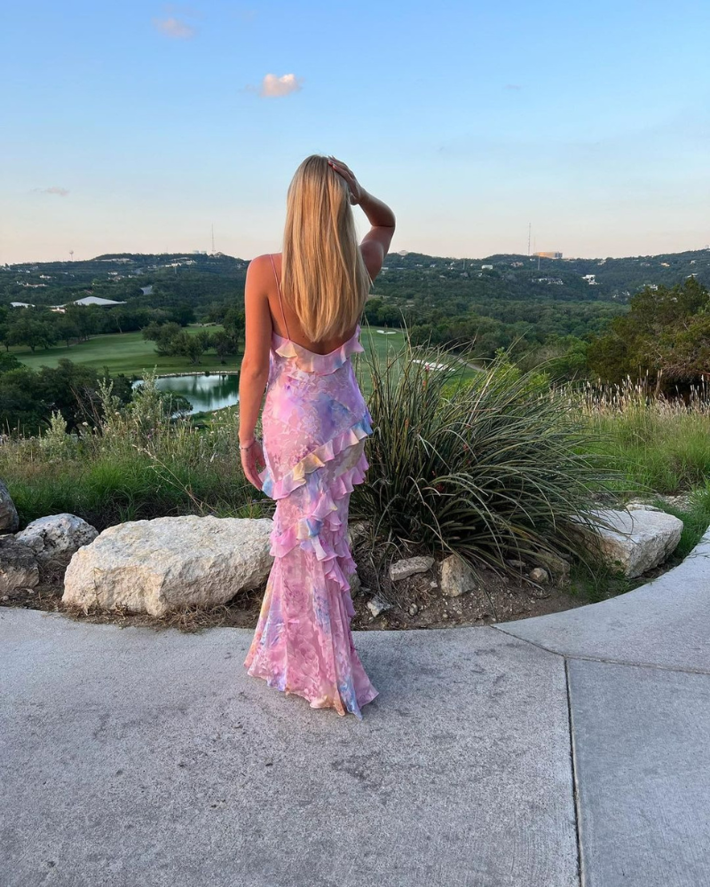 Modernes gerafftes Sommerkleid für Damen | Maxi