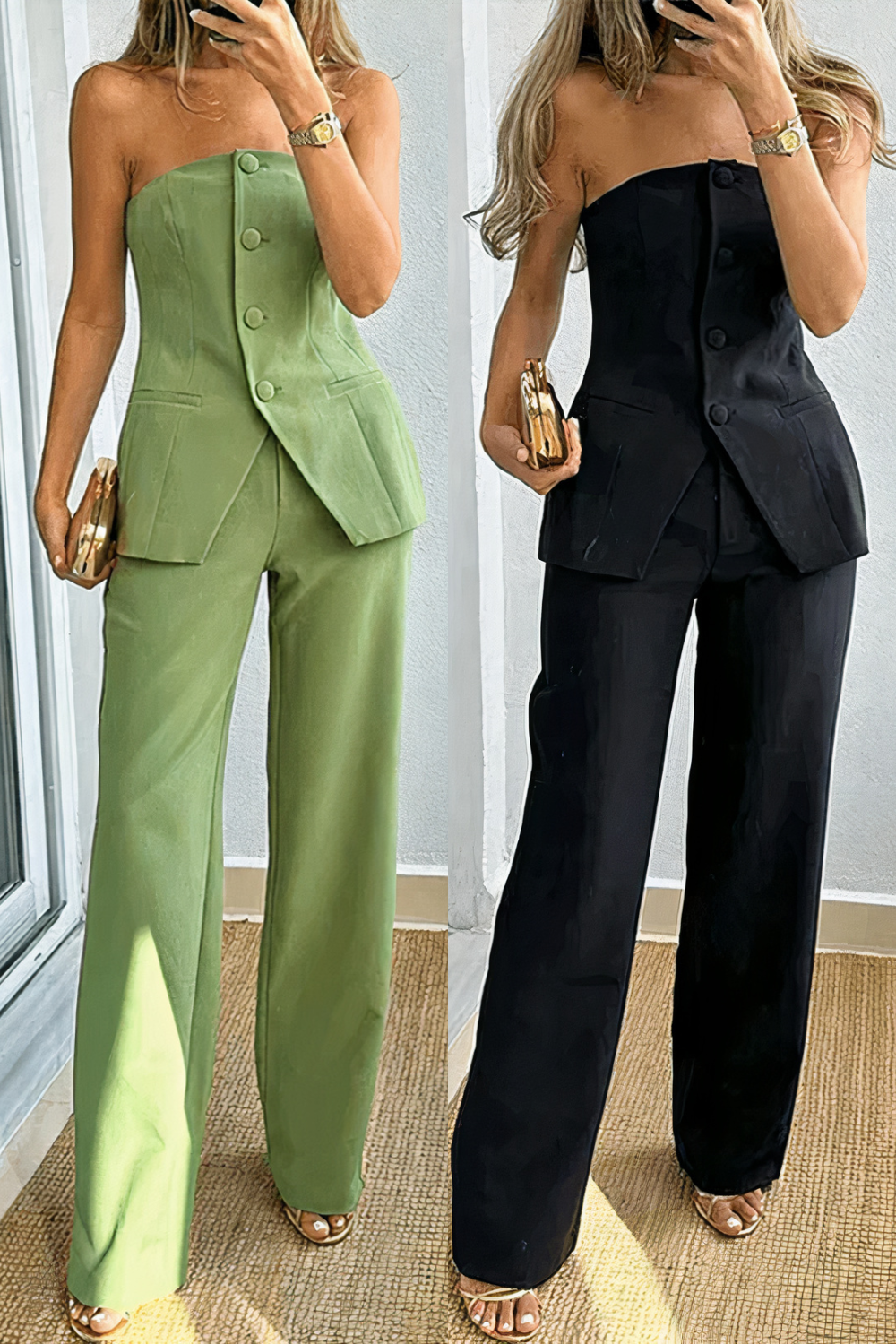 Modisches maßgeschneidertes Set für Damen | Hose und Oberteil