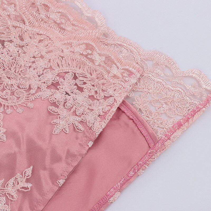 Oktoberfest Pink Dirndl Dress with Embroidered Apron and Blouse