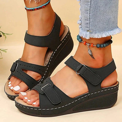Damen Bequeme Verstellbare Riemen Plattform Sandalen | Offene Zehe