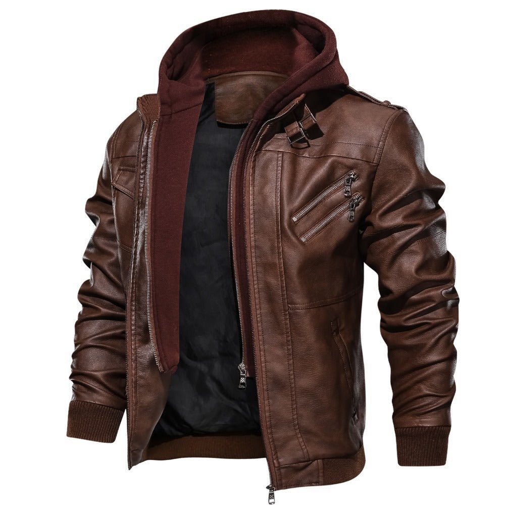 Kapuze Premium Bikerjacke für Herren | Lässig
