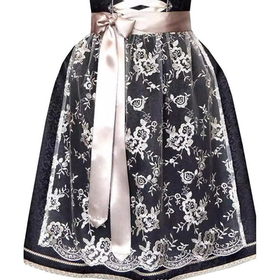 Oktoberfest Black Dirndl with Lace Apron