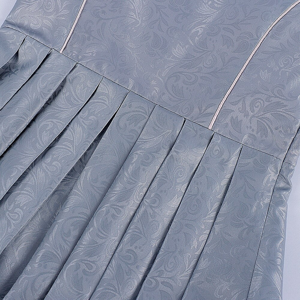 Oktoberfest Gray Dirndl Dress with Pink Lace Apron