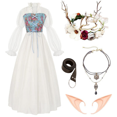 Renaissance Fairy Costume Dress with ACCs