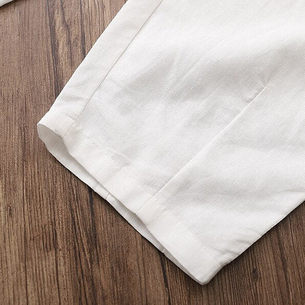 Classic Loose Fit Cotton Linen Blend Pants