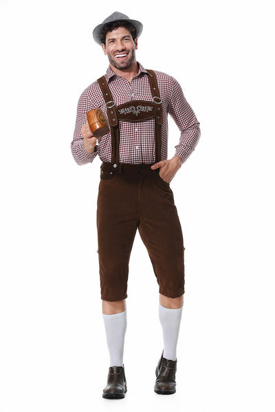 Oktoberfest Men’s Costume Set with Shirt, Suspenders and Hat