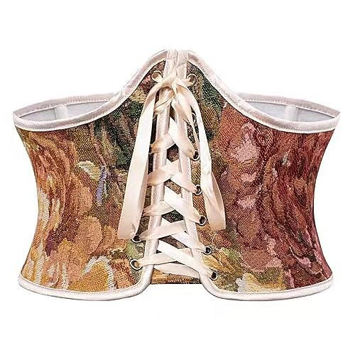 Retro Lace-up Waistband Zip-up Back Belt