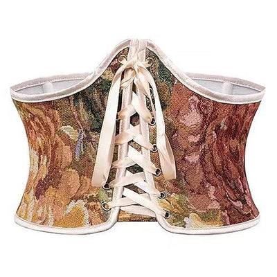 Retro Lace-up Waistband Zip-up Back Belt