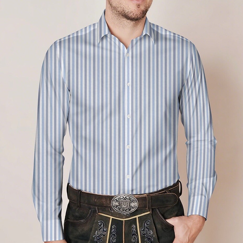 Men's Oktoberfest Striped Cotton Shirt