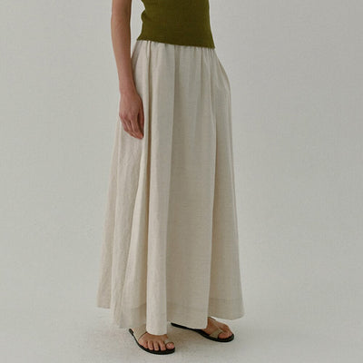 Classic Cotton Linen Blend Skirt