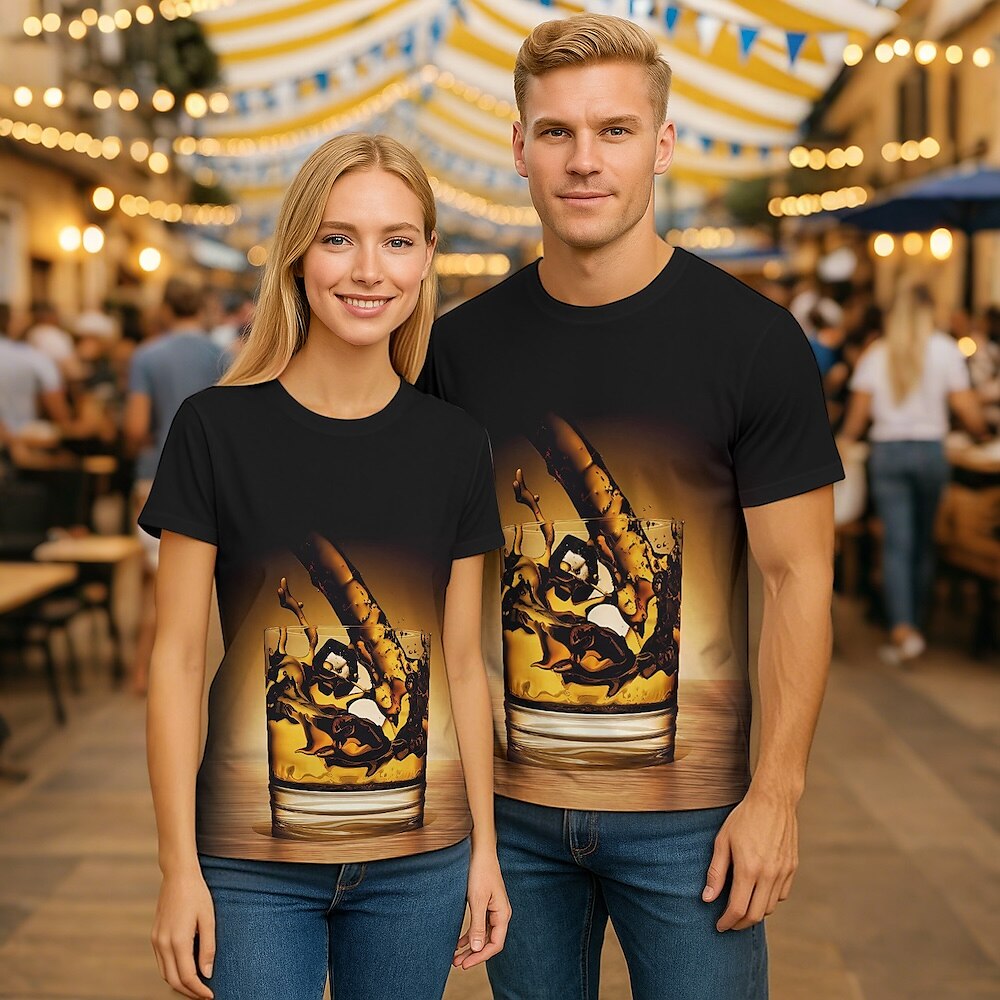 Unisex Retro Graphic Oktoberfest Beer T-shirt 1pc