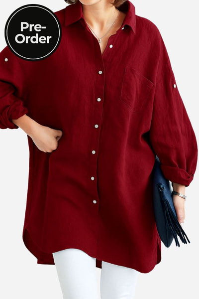 Lockeres Leinen-Shirt für Damen