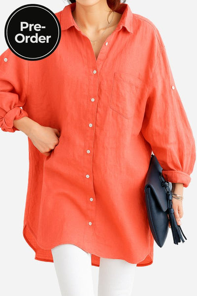 Lockeres Leinen-Shirt für Damen