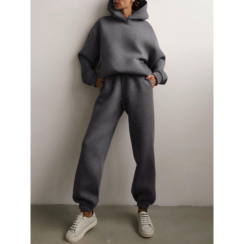 NAA-KD Casual Trainingsanzug | Oversized Damen-Kapuzenpulli mit weiter Jogginghose