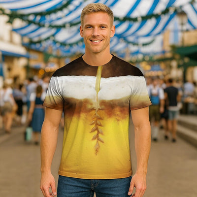 Men's Oktoberfest Beer Splash Graphic T-shirt