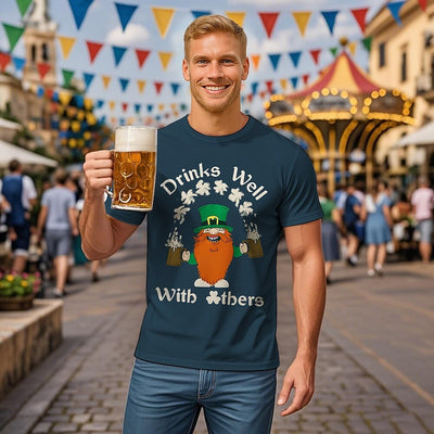 Men's Oktoberfest Drinks Well Graphic T-shirt