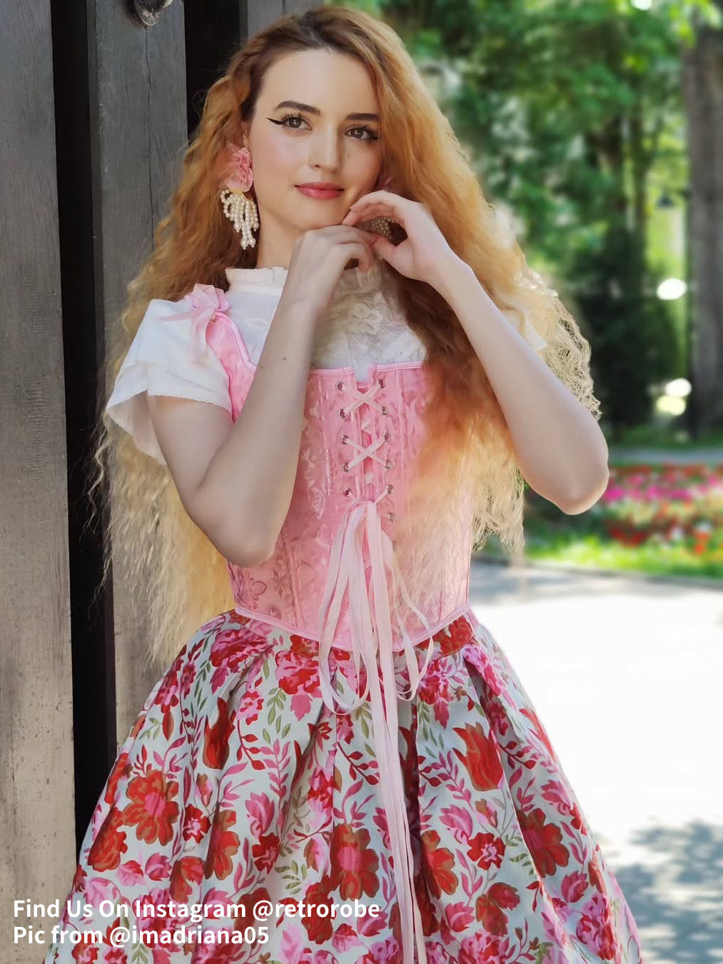 Retro Jacquard Lace-up Corset U-back Vest