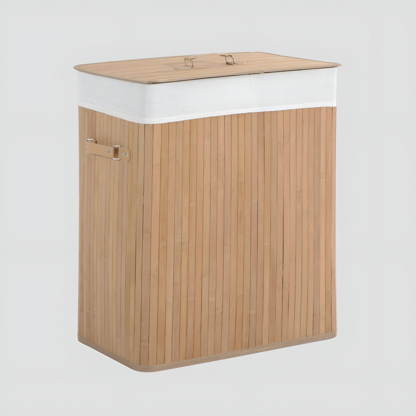 EcoTidy Korb – Bambus Wäschekorb mit 2 Fächern