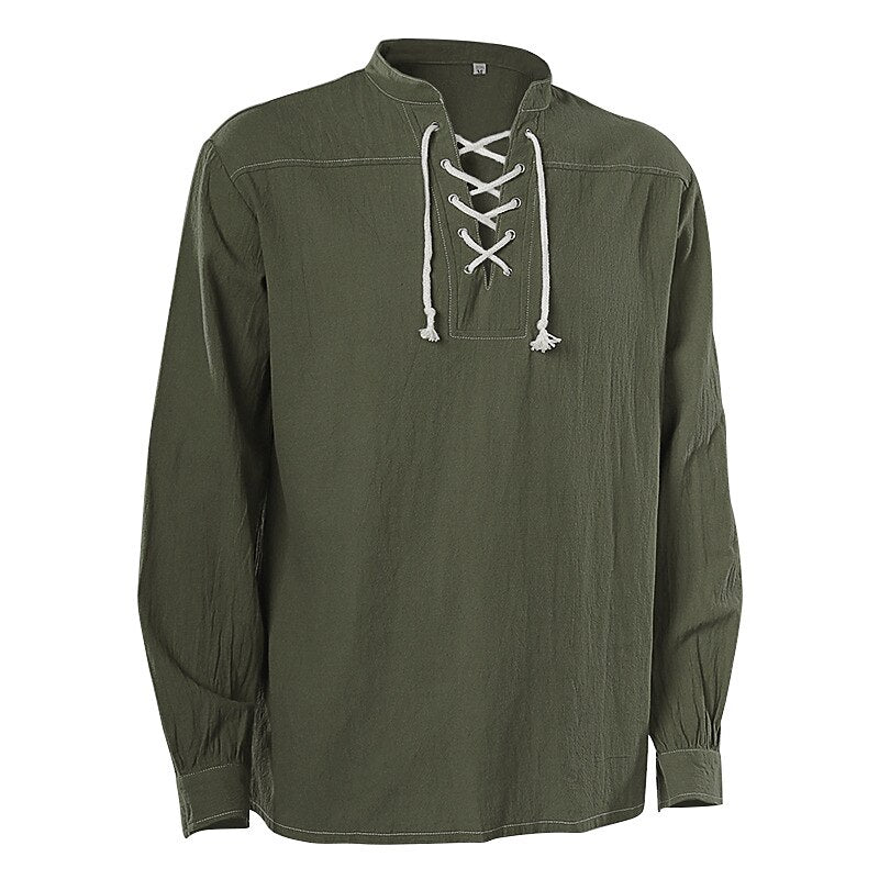 Pirate Style Lace-Up Poet Blouse