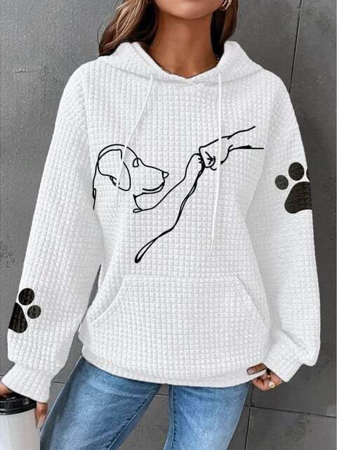 Paulina - Kapuzen-Sweatshirt mit Hundeaufdruck