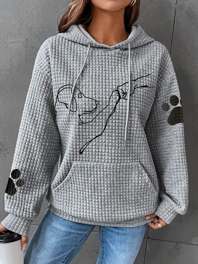 Paulina - Kapuzen-Sweatshirt mit Hundeaufdruck