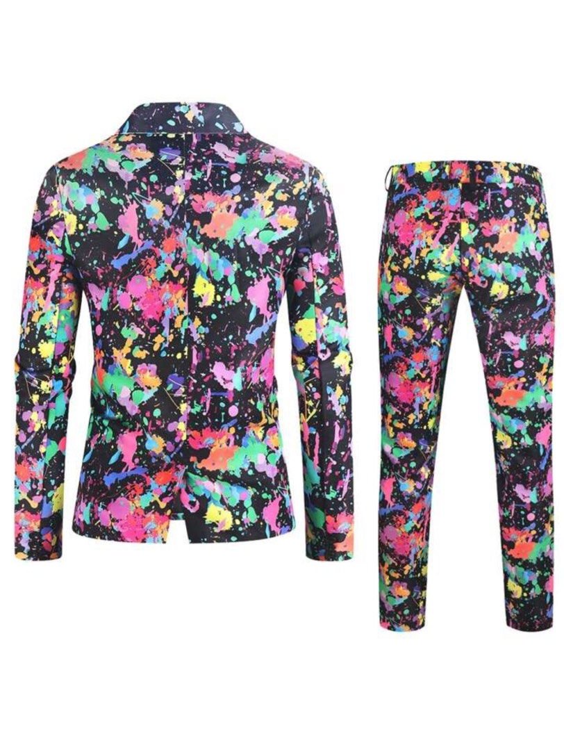 Herren Stylisch Bedruckt Tinte Hochzeitsgast Anzug Set | 2-teiliges Set