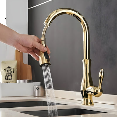 Küchenarmatur mit ausziehbarem Brausekopf – 360° drehbar | Ideal für Spüle und Abwasch