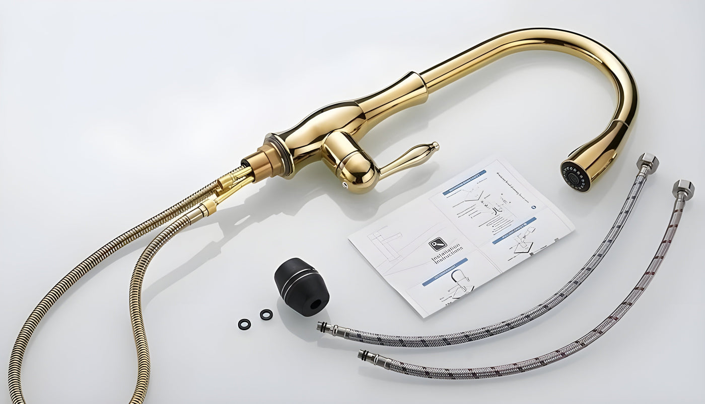 Küchenarmatur mit ausziehbarem Brausekopf – 360° drehbar | Ideal für Spüle und Abwasch