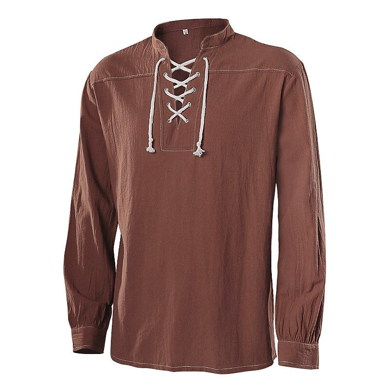 Pirate Style Lace-Up Poet Blouse