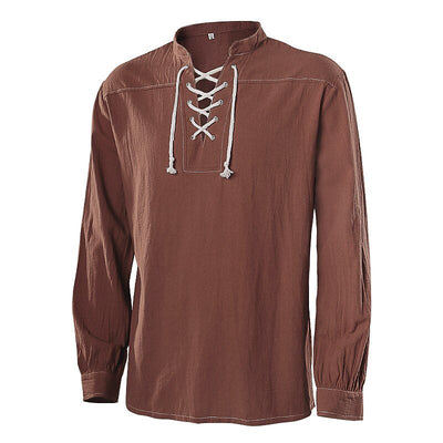 Pirate Style Lace-Up Poet Blouse