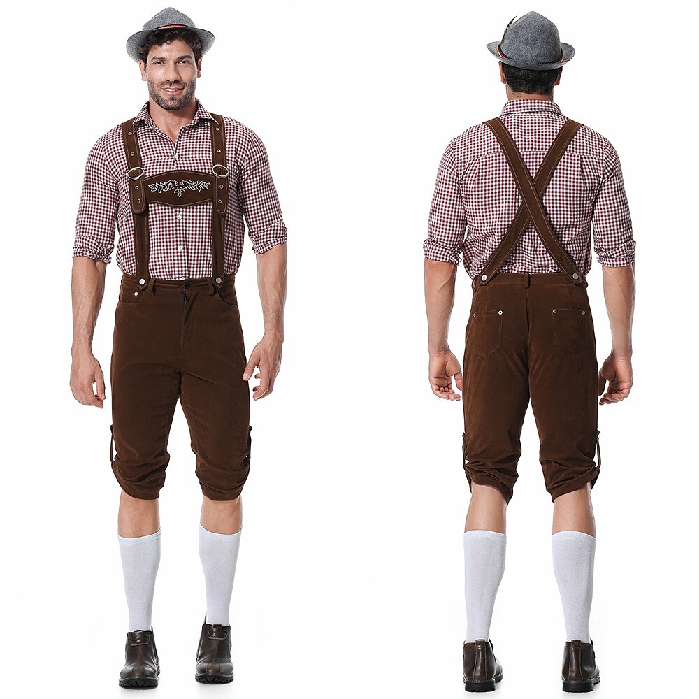 Oktoberfest Men’s Costume Set with Shirt, Suspenders and Hat