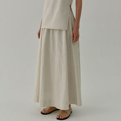 Classic Cotton Linen Blend Skirt
