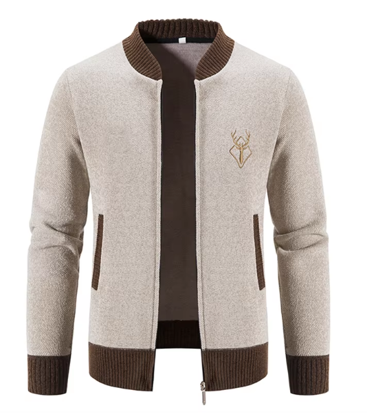 Drio | Stilvolle Herrenstrickjacke mit Reißverschluss und Strickdesign