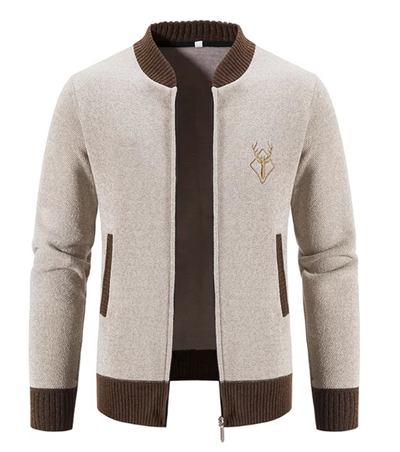 Drio | Stilvolle Herrenstrickjacke mit Reißverschluss und Strickdesign