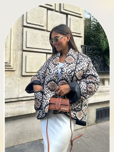 Heidi-Mode | Lässiger Bedruckter Lockere Cardigan