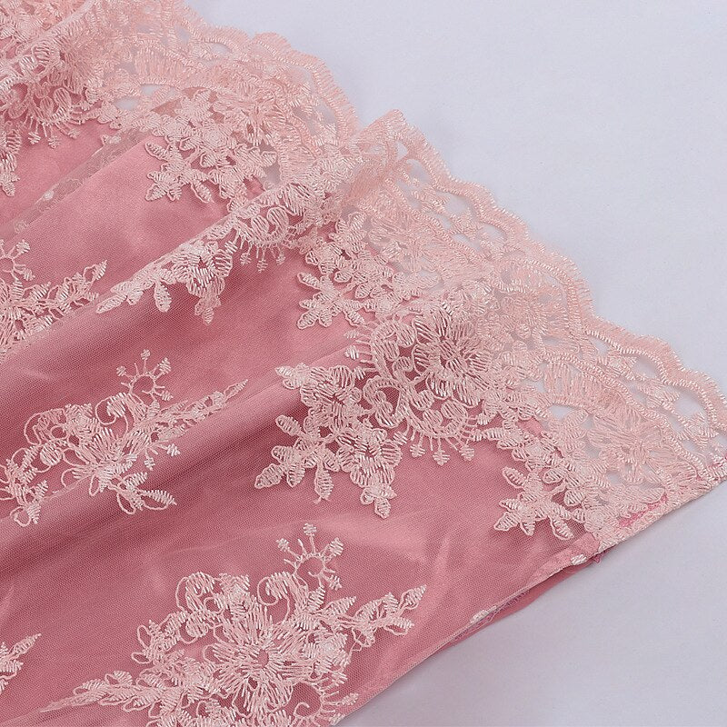 Oktoberfest Pink Dirndl Dress with Embroidered Apron and Blouse