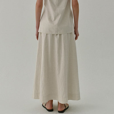 Classic Cotton Linen Blend Skirt