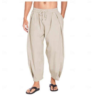 Early Medieval Style Cotton Linen Summer Pants
