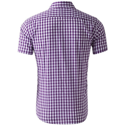 Men's Oktoberfest Bavarian Plaid Short Sleeve Shirt