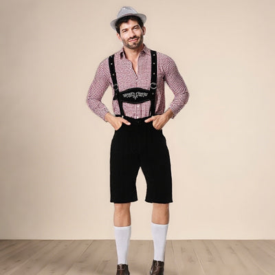 Oktoberfest Men’s Costume Set with Shirt, Suspenders and Hat