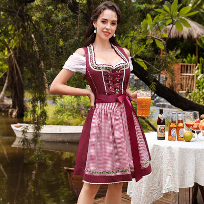 Oktoberfest 3-Piece Dirndl with Apron & Blouse