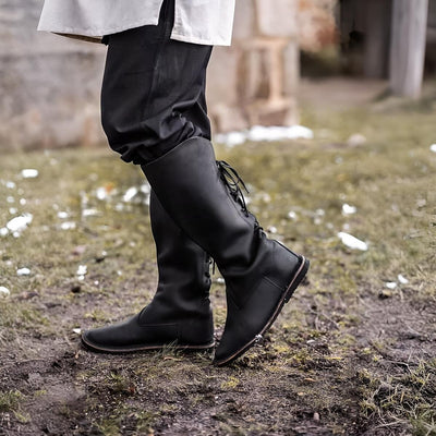 Medieval Combat Style Knight Lace-Up Tall Boots