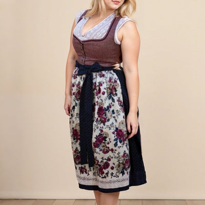 Oktoberfest Women's Pink Dirndl Dress with Polka Dot Apron