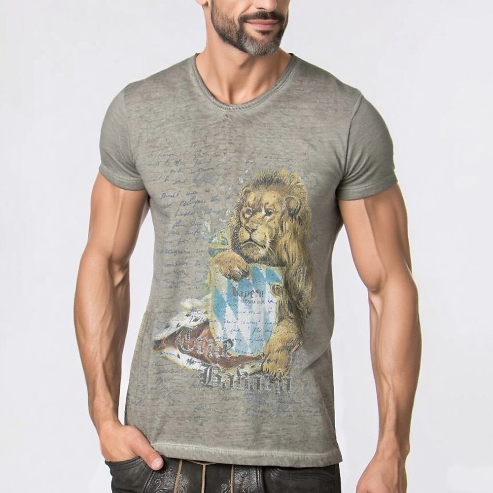 Oktoberfest Bavarian Lion Crest Graphic T-shirt