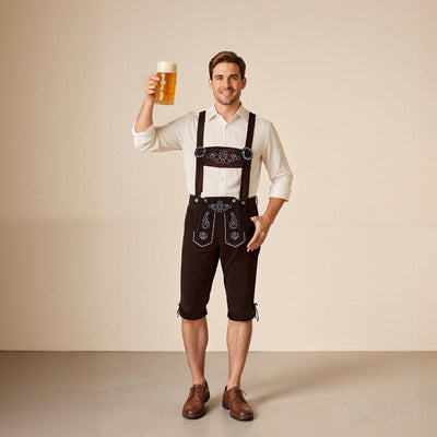 Men's Oktoberfest Embroidered Lederhosen Shorts