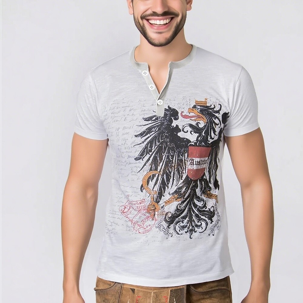 Oktoberfest Eagle Crest Print Graphic T-shirt