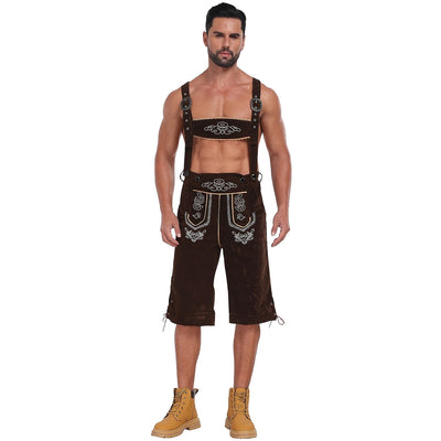 Oktoberfest Men’s Bavarian Embroidered Lederhosen